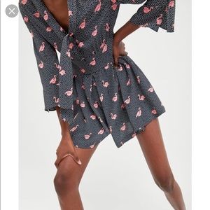 zara flamingo playsuit